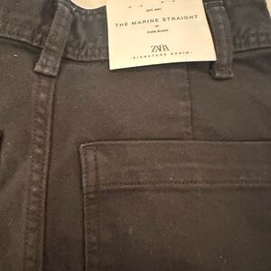 Zara Black Flare Wide Leg Jeans